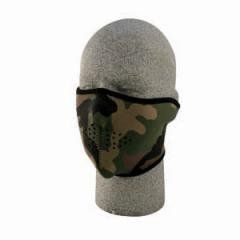 Face Mask - 1/2 Woodland Camo Neoprene Face Mask