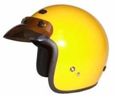 Rmty - Dot Yellow 3/4 Motorcycle Helmet. Three Quarter Helmet