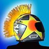 Motorcycle Helmet Mohawk - Yellow