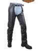 Black Multi-Pocket Naked Cowhide Leather Chaps