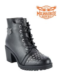 Womens Studded Motorcycle Boots By Milwaukee RidersÂ®