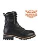 Men's Leather Motorcycle Boots Zipper And Lace-Up By Milwaukee RidersÂ®