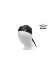 Biker Black Plain Skull Cap