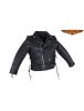 Teens Leather Motorcycle Jacket With Snap Down Collar