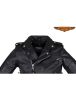 Teens Leather Motorcycle Jacket With Snap Down Collar