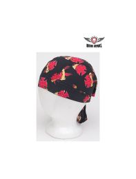Cotton Skull Caps W/ Crosses And Flames 12pcs/pack