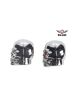 Two Chrome Skull Tire Valve Stem Caps