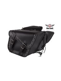 Studded PVC Motorcycle Saddlebag With Gun Holsters