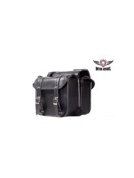 PVC Throwover Motorcycle Saddlebag With Braid