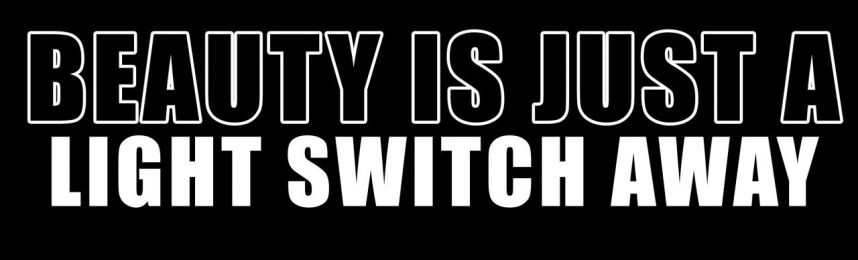 Beauty Is Just A Light Switch Away Motorcycle Helmet Sticker (1 Dozen)