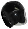 Rkb - Black Dot Motorcycle Helmet Open Face With Flip Shield