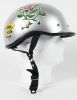 Exsr - Dot Polo Ex Style Lady Rider Silver Motorcycle Helmet