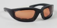 Biker Sunglasses - Foamerz 2 Sunglasses, Blk Frame, Anti-Fog Amber, Ansi Z87