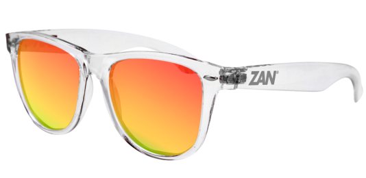 EZMT04 Minty Clear Frame, Smoked Crimson Mirrored lens