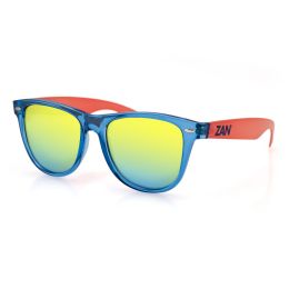 EZMT05 Minty Blue and Orange Frame, Smoked Yellow Mirrored Lens
