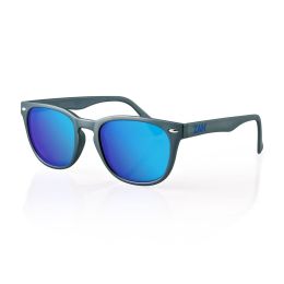 EZNV04 NVS Sunglass, Matte Gunmetal Frame, Smoked Cyan Mirror Lens