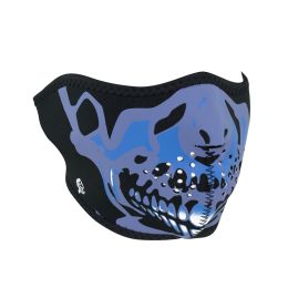 WNFM024H ZAN&reg; Half Mask- Neoprene- Blue Chrome Skull