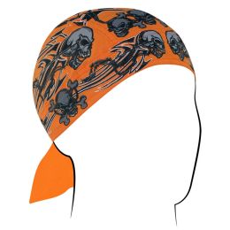 Z669 Flydanna&reg;, Cotton, Orange Tribal Skull