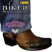 BBS/ BH4 Weather Proof- Boot Straps- Blinged Heart- 4 Inch