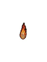 Flaming Skull Biker Patch