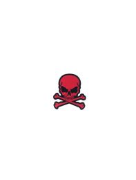 Red Flaming Skull with Crossbones Patch