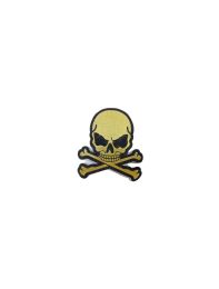 Gold Metallic Skull with Crossbones Patch