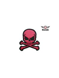 Dark Pink Skull and Crossbones Patch