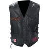Diamond Plate Rock Design Genuine Buffalo Leather Biker Vest