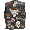 Diamond Plate Rock Design Genuine Buffalo Leather Biker Vest with 42 Patches