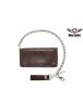 Heavy Duty Full Grain Brown Leather Chain Wallet