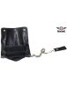 Black Leather Chain Wallet with Zipper