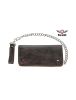 Heavy Duty Distressed Brown Leather Bifold Motorcycle Chain Wallet