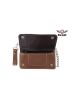 Premium Quality Smooth Brown Leather Bifold Motorcycle Chain Wallet