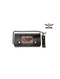 Leather Wallet With Live To Ride, Ride To Live