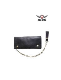 Men's Black 3 Component Naked Cowhide Leather Wallet