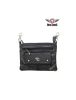 Black Naked Cowhide Leather Deck-Of-Cards Belt Bag