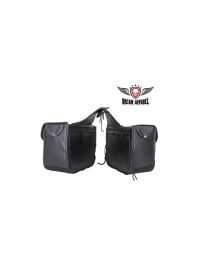 Genuine Leather Motorcycle Saddlebag W/ Braid & Concho