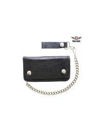 Black Biker Bifold Chain Wallet