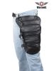 Black Naked Cowhide Leather Multi-pocket Thigh Bags