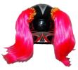 Motorcycle Helmet Pigtails - Pink