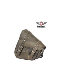 Genuine Distressed Brown Leather Left Side Solo Swing Arm Bag