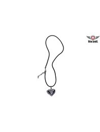 Black Velvet Cord with Silver Heart