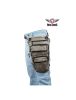 Distressed Brown Naked Cowhide Leather Multi-pocket Thigh Bags