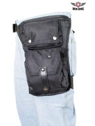 Black Textile Multi Pocket Thigh Bag with Gun Pocket