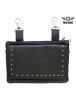 All Naked Cowhide Leather Black Studded Belt Bag