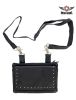 All Naked Cowhide Leather Black Studded Belt Bag