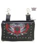 Studded Naked Cowhide Leather Red Skull Belt Bag