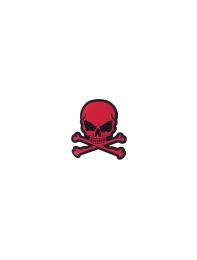 Red Skull with Crossbones Patch