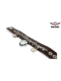 Brown  Wristband / Watchband With Lock & Key