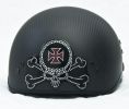Rhinestone Helmet Patch - Skull Red Cross